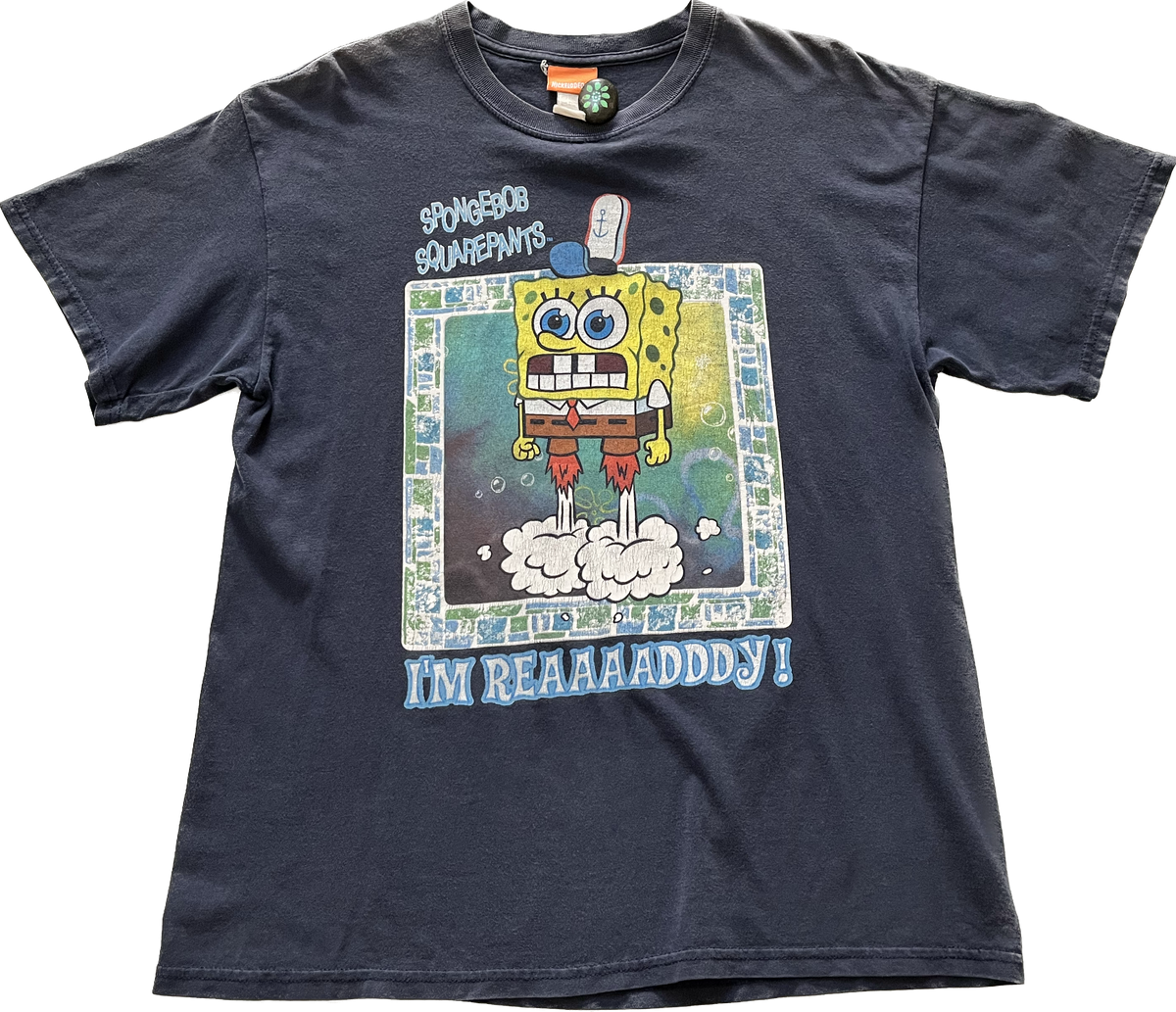 Vintage '02 Spongebob SquarePants 'I'm Reaaaady!' Tee - Blue