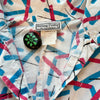 Vintage '80s Blue and Pink Sprinkle Print Button Up