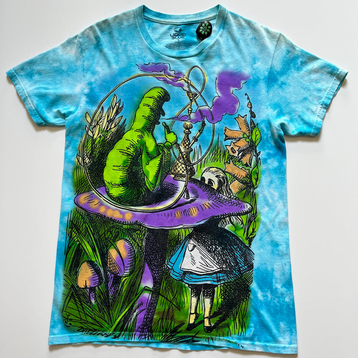 Liquid Blue 2015 Alice in Wonderland Tie-Dye Graphic Tee - Blue