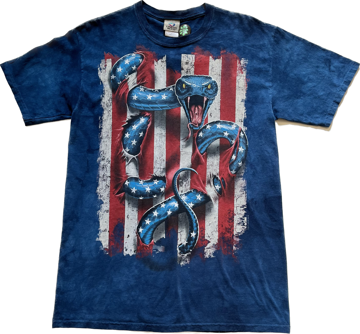 Liquid Blue American Serpent Tie-Dye Tee - Blue