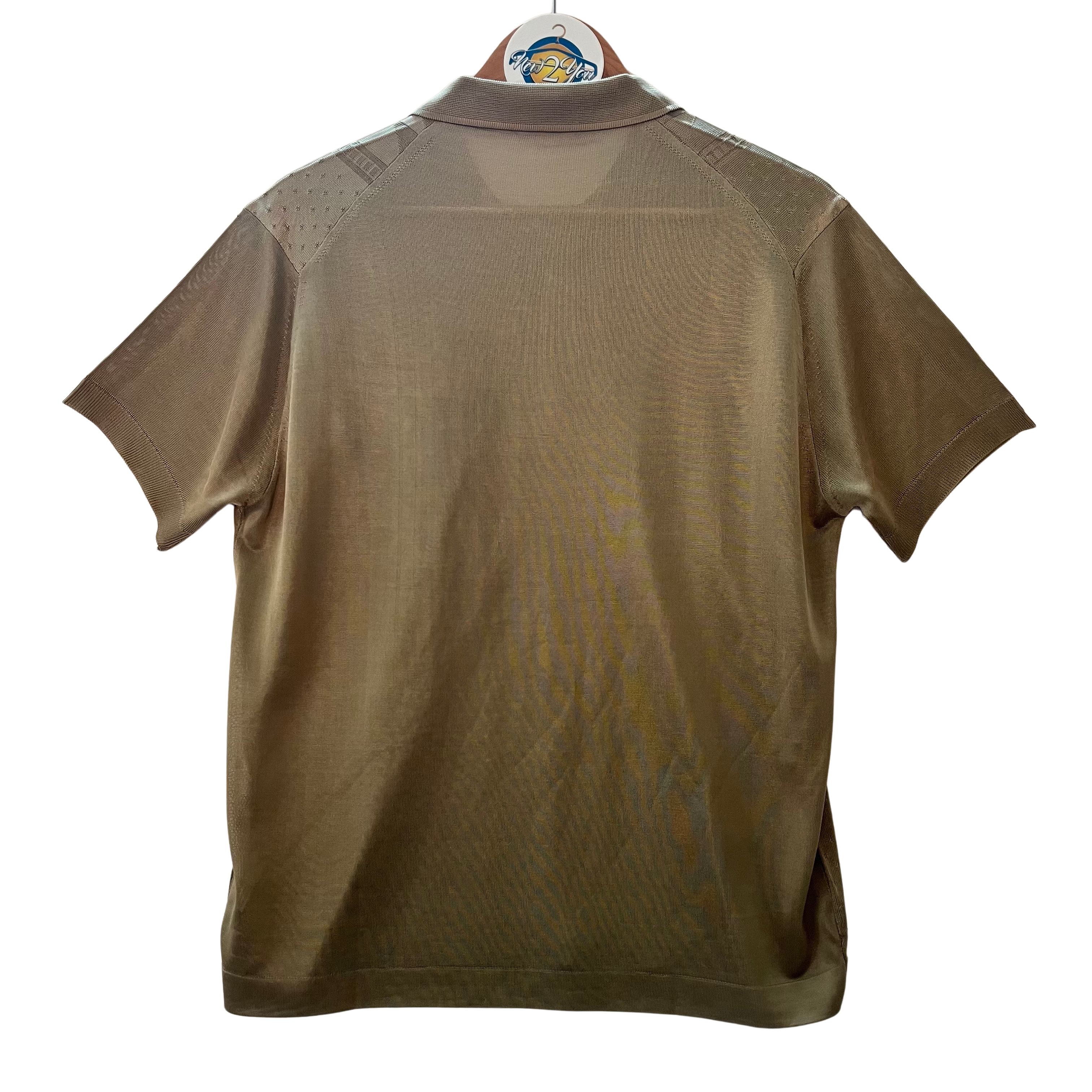 BINN AIJA Sheer Beige Polo Pocket Tee