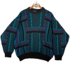 Coogi Pure Wool Purple and Green Crewneck Sweater