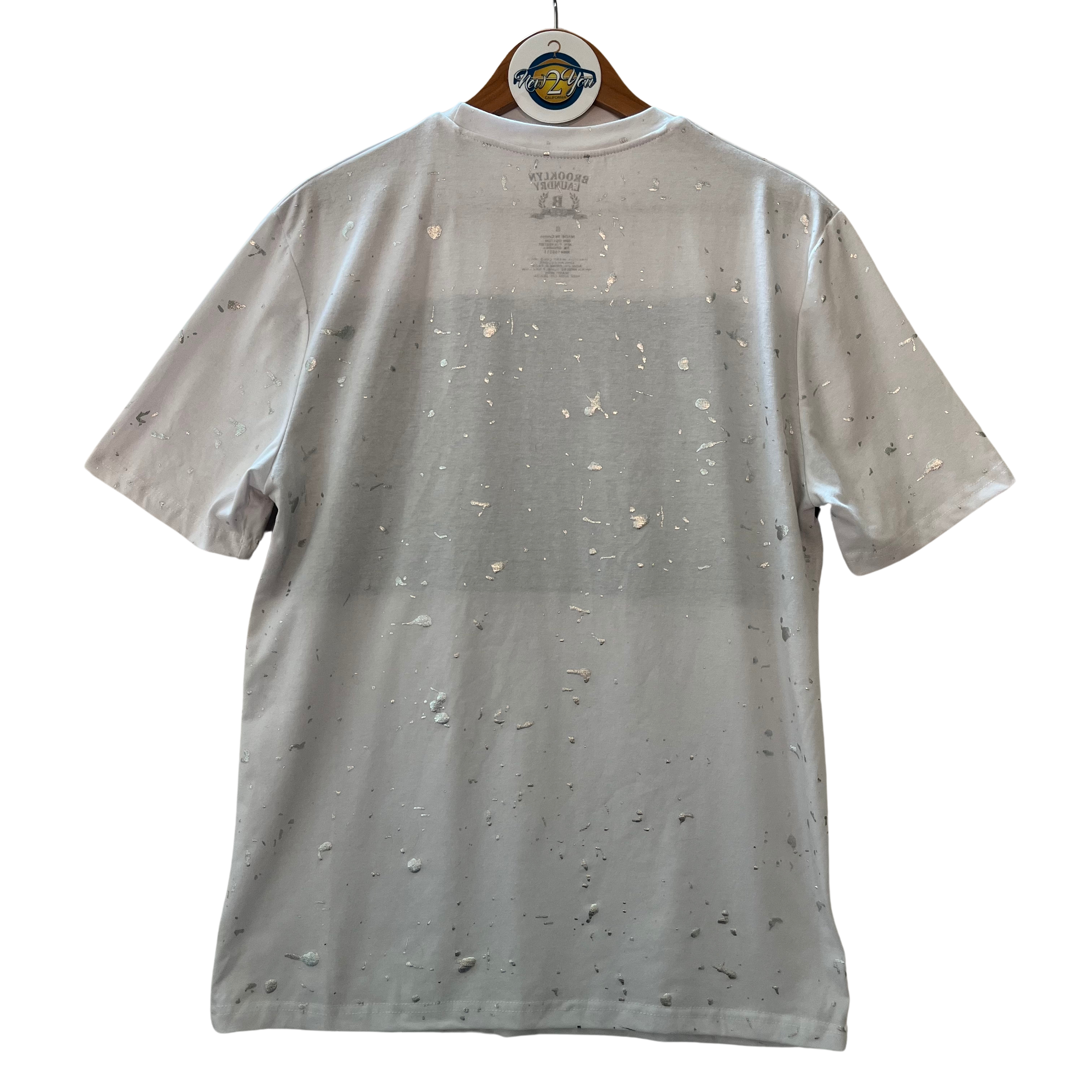 Brooklyn Laundry White w/ Silver Splatter 'King' Tee