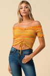 Chelsea Ruffled Off The Shoulder Crop Top (Multi color avail)