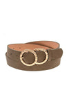 Wide Double Ring Buckle Fashion Belt