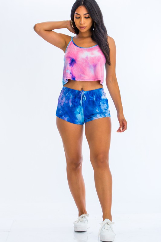 Capella Neon Strappy Shirt & Short Set