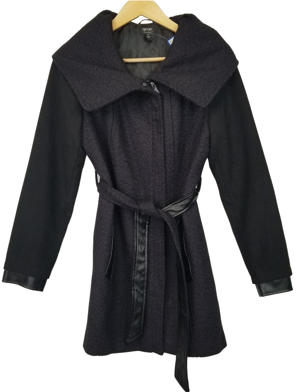 Nicole Black/Purple Pinstripe Peacoat