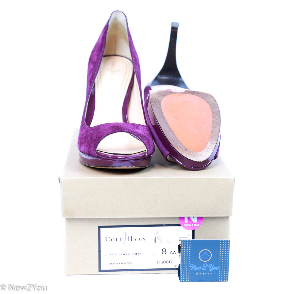 Purple Peep Toe 4" High Heel Made In Italy Nike Air Technology (Cole Haan) - New2Youlx