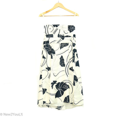 Navy+White Tropical Print Tube Dress (Ann Taylor)