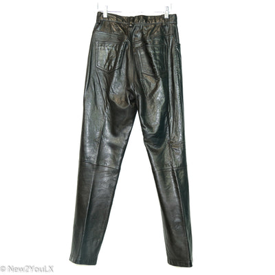 Black Leather High Waist Pants (BR)