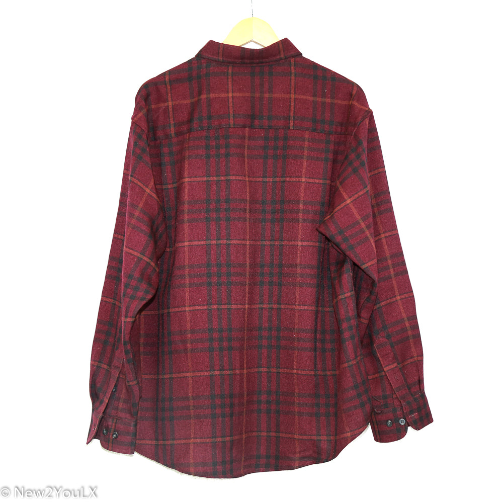 Burgundy Plaid Flannel (Haggar)