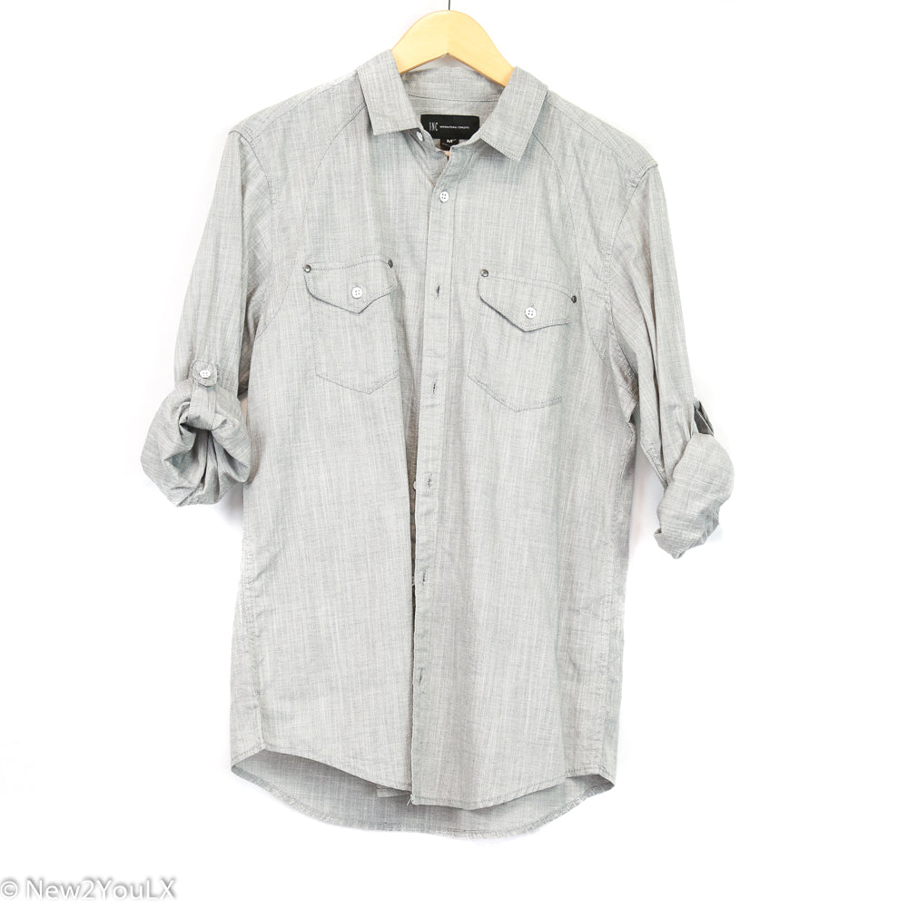 INC Grey Skies Causal Button Up New2YouLX New2You 