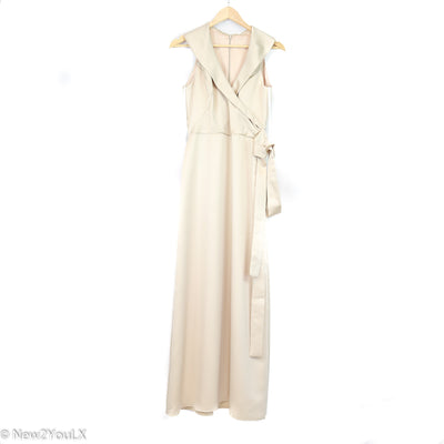 Jim Hjelm Tan Satin Sleeveless Gown  New2YouLX New2You