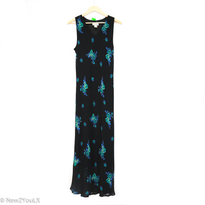 Lapis Black with Blue Floral Print Dress New2YouLX New2You