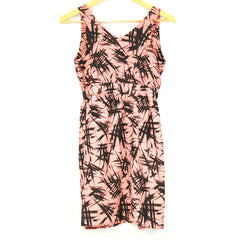 Peach/Black Printed Summer Dress (Audrey)