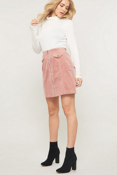 Mauve Color "Let's Keep it a Secret" Corduroy Skirt