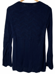 White House Black Market Blue Knit Blouse