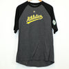 Majestic Grey and Black Oakland A's Baseball Tee