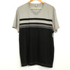 Calvin Klein Grey Striped V-neck T-shirt