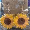 Metal Sunflower Dangle Earrings