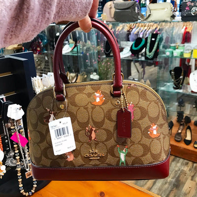 Coach Mini Sierra Satchel In Signature Canvas With Party Animals